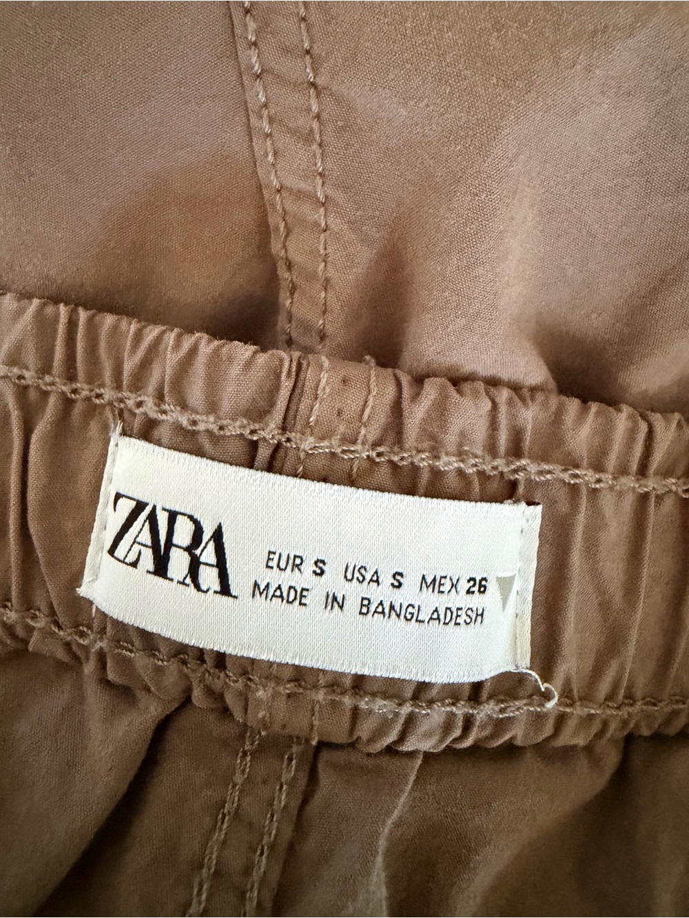 Zara Drawstring Hem Pants - Brown - Picture 3 of 4